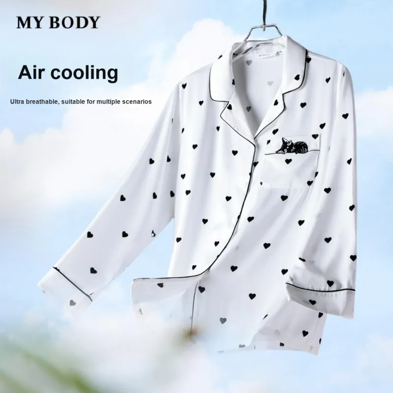 MY BODY Ice Silk Pajama Set Women's-5
