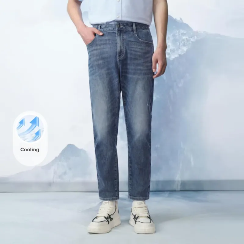 HLA Jeans Men Cooling Blue Gray Denim Gradient Medium 51-2