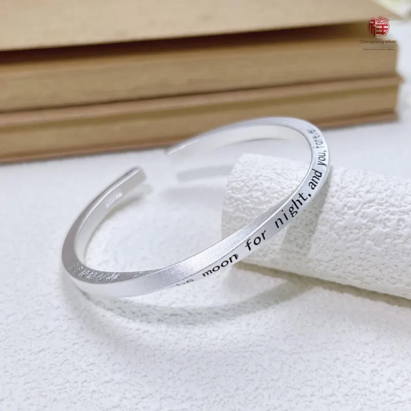 Stone Edge Poly 999 Fine Silver Bangles Unisex-2