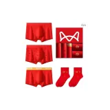 Solid Color/Gold Towel/Print/2 Pack Red Socks[3 Pack+2 Pack Socks]