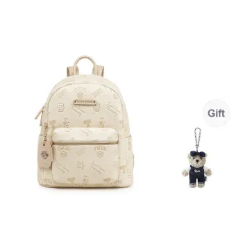 Teenie Weenie PU Backpack Regular Women's Cream Yellow, Cream Apricot, Cherry Blossom Pink
