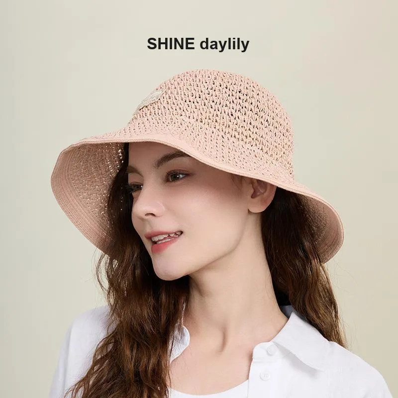 SHINE Paper Reed Material Bucket Hats Women's-6