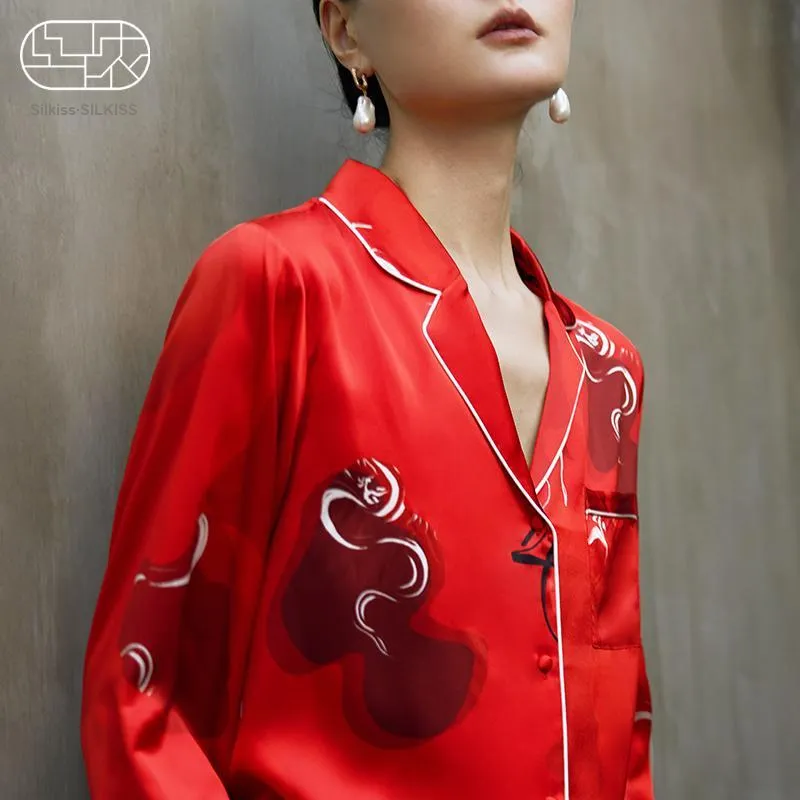 SILKISS Silk Pajama Set Women's Serpent Dance-3