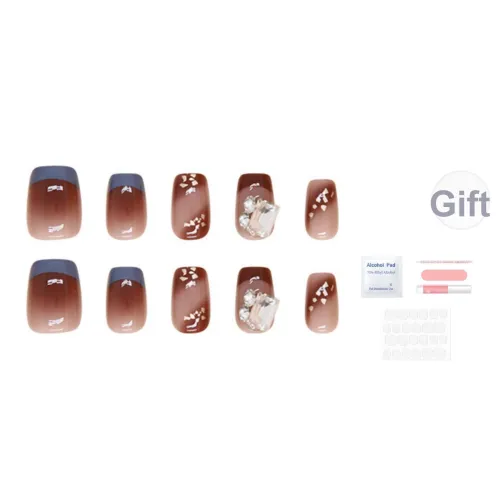 SEVERLAND False Nail Короткий Роскошный Французский Jump Цвет Кошачий глаз