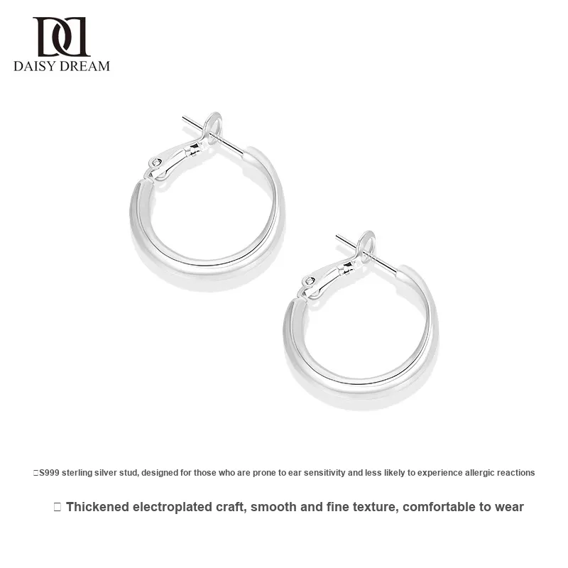 Daisy Dream 999 Fine Silver Needle Earrings Women's-2