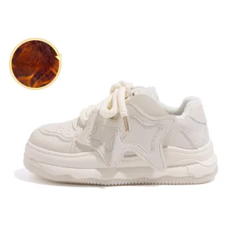 HUANQIU Thermal Low Top Skateboard Shoes Women's Beige