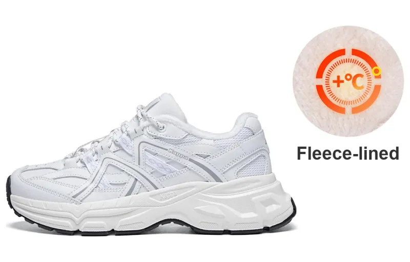 Kappa Anti Slip Wear Resistant Low Top Chunky Sneakers Unisex White Gray-1