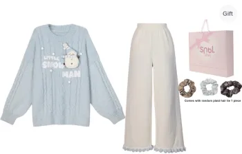 SNBL Casual Suits Women's Blue Sweater+Pants
