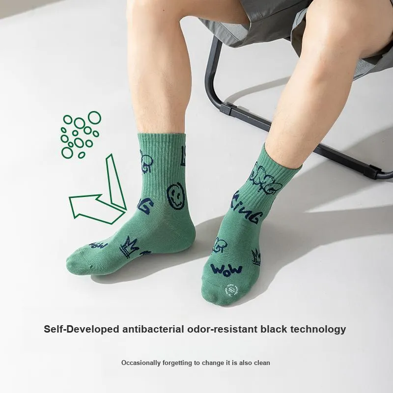 FUGEER Mid Calf Socks Men's 4 Pack-1