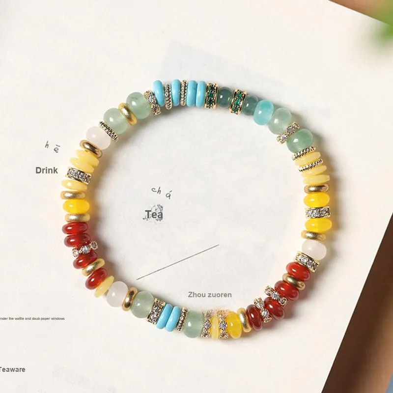 Jinghua Record Colored Glaze Jade Bracelets Unisex-2