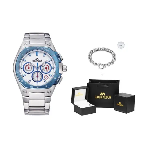 LIBER AEDON Adventurer Collection Наручные часы Кварцевый механизм Стальной ремешок Синий циферблат Мужские часы LA3301 2753S