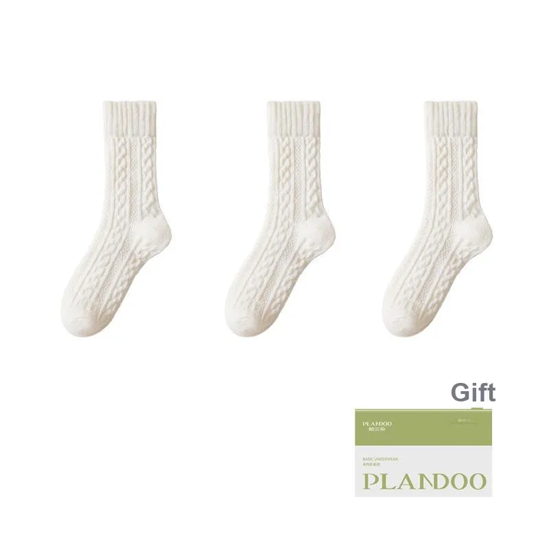 PLANDOO Mid Calf Socks Women's Shopping Bag 3 Pack-5