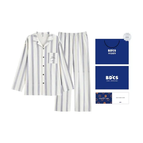 Peninsula City Пижамный комплект Мужской Gift Box Set Ecru Blue Stripe