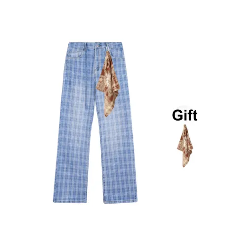 Minneapolis Синий [С подарками Квадратный шарф] Унисекс Джинсы