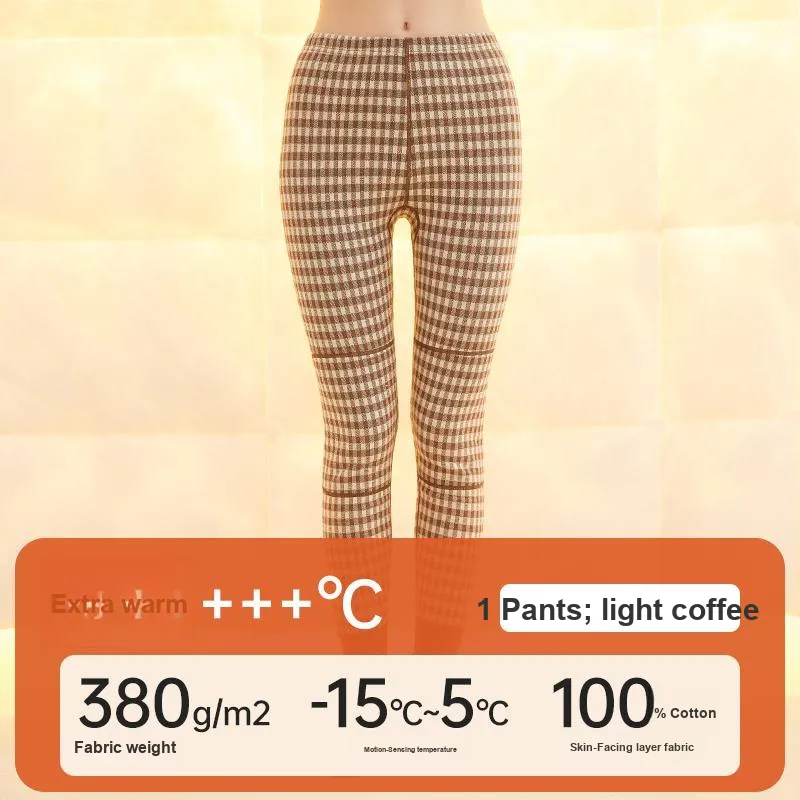 Top Melon Thermal Pants Women's Light Coffee-3