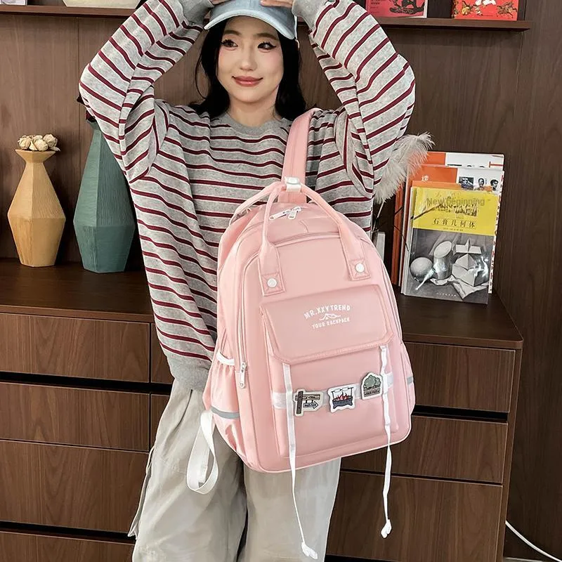 Yalu Nylon Fabric Backpack Regular Unisex Multicolor-10