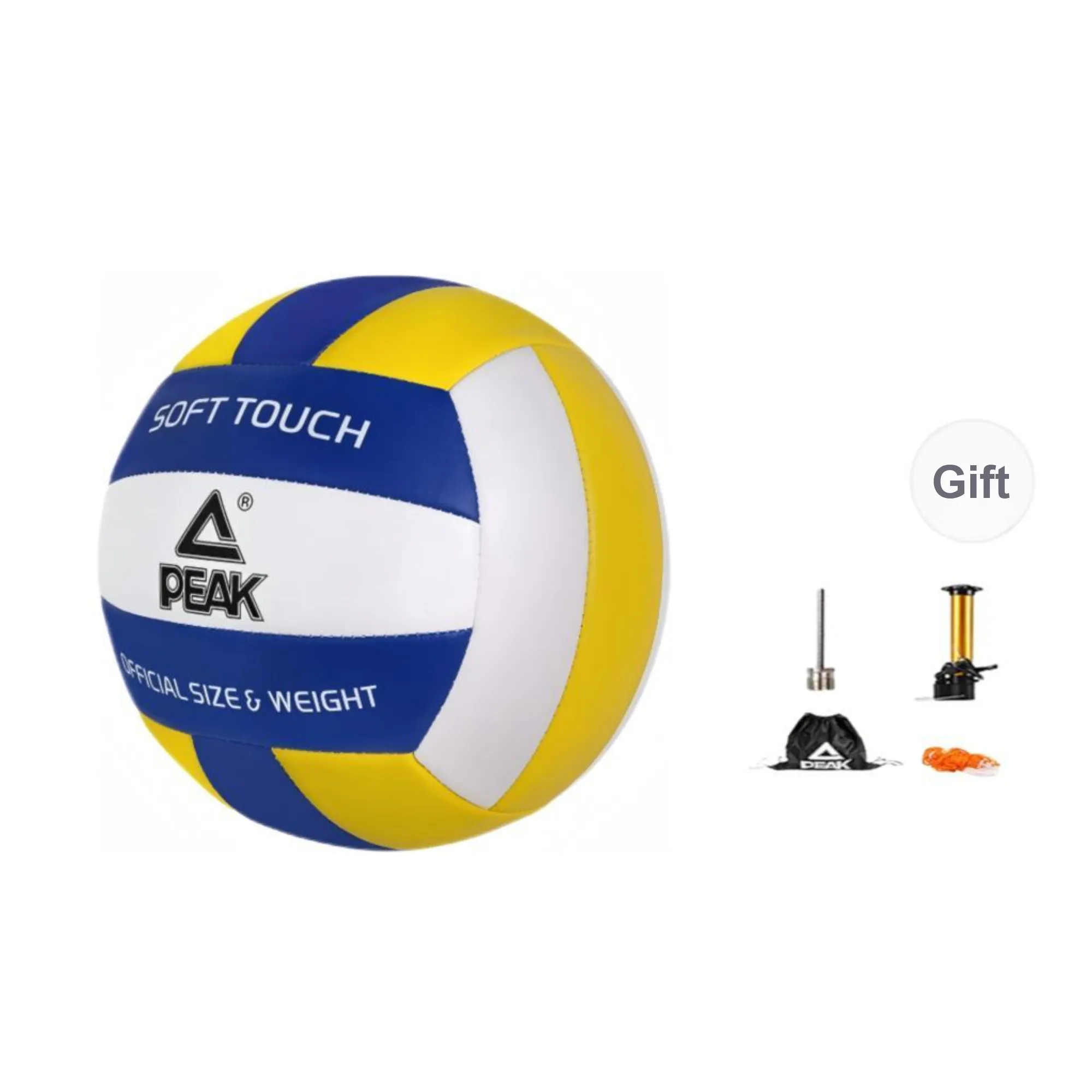 PEAK PVC Size 5 Ball Volleyball Unisex Classic Blue Yellow White Color Scheme