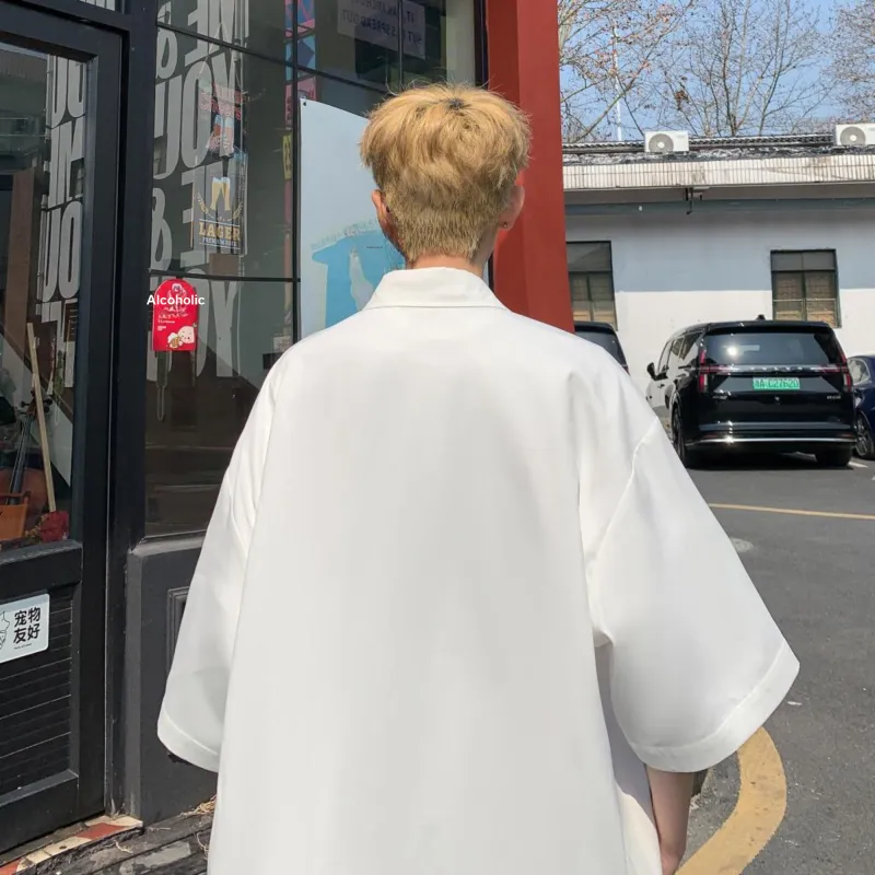 PEIMENG Shirts Unisex White-5