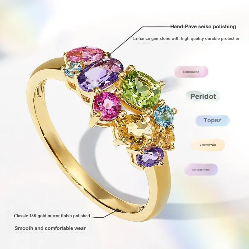 IL&CO. Tourmaline Colored Gemstone Rings Women's-3