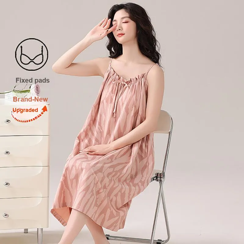 Lan Miao Nightgown Women's Peach-1