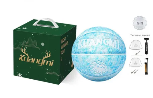 Kuangmi Ice And Fire Collection PU Basketball Blue Size 7 Training Unisex