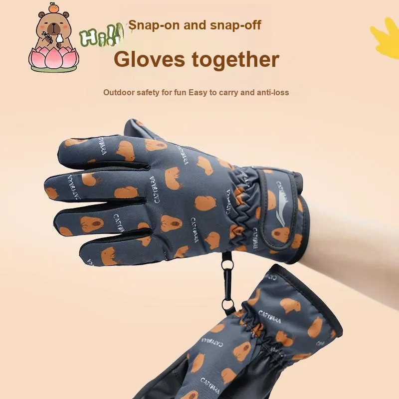 LiNing Ski Gloves Windproof And Rainproof, Cold Resistant Thermal Gloves Kids'-9