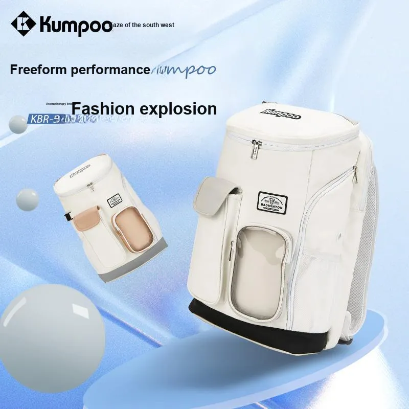KUMPOO Badminton Racket Bags 2 Pcs Fashion Trend Backpack Mist Gray Unisex-1