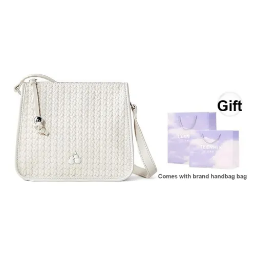 teenmix Коровья кожа с синтетической кожей сумка на плечо среднего размера женская черный космический серебристый экрю