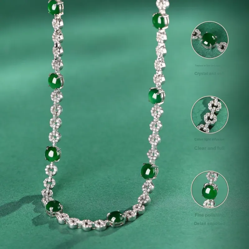 PEARL QUEEN Glutinous Jade Jadeite Necklaces Women's-1