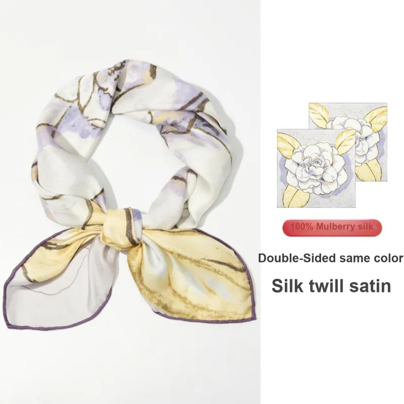 Shanghai Story 100% Mulberry Silk Scarves Women's Fragrant Tea Elegance, Gift Box Set-4