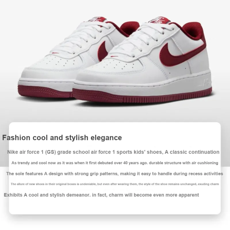 Nike Air Force 1 White Team Red GS-5