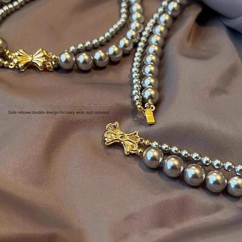 WAW Gold Plated Copper Faux Pearl Necklaces Women's-5