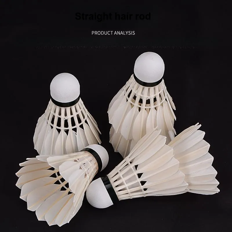 Hongjian White Gold No. 1 Duck Feather Shuttlecock 12 Pack Water Duck Feather All Round Duck Feather Match Shuttlecocks-2