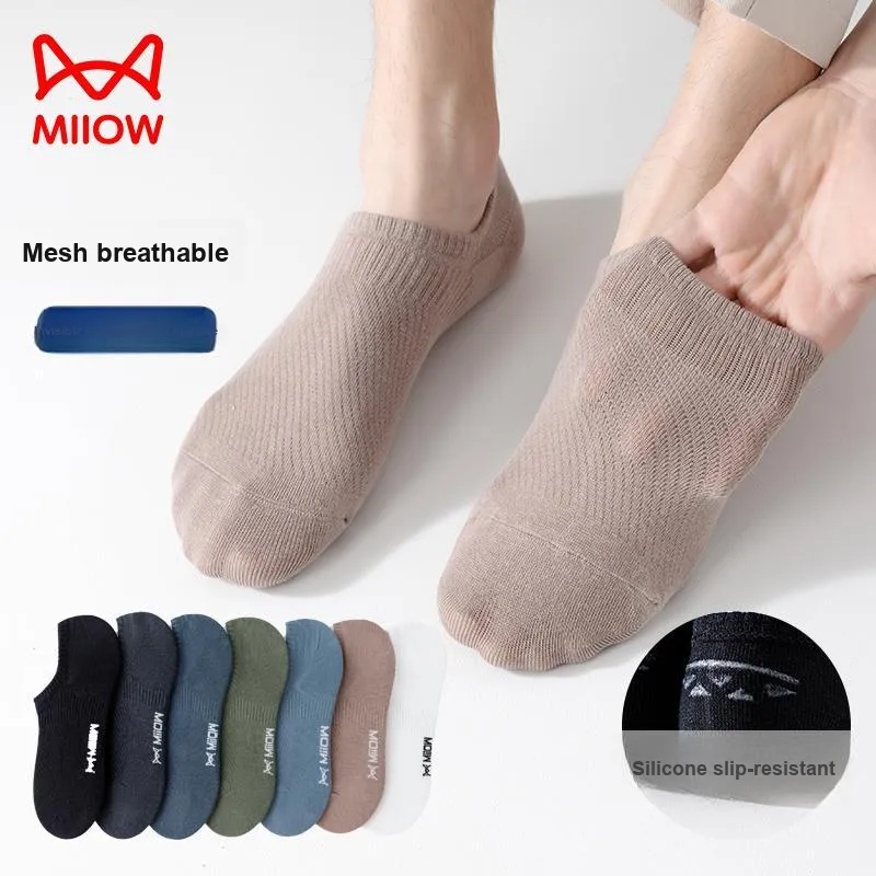 MIIOW No-Show Socks Men's 5 Pack Mixed Color-2