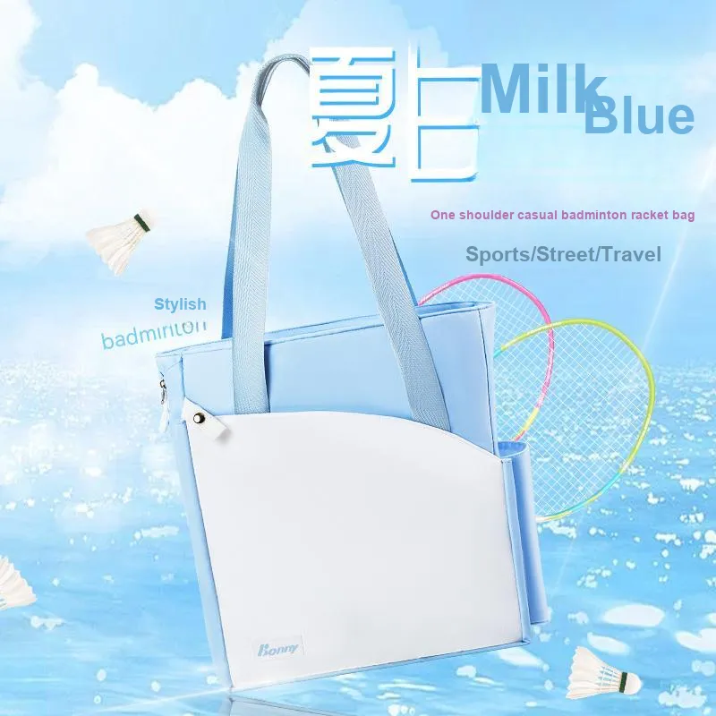 BONNY Badminton Racket Bags 2 3 Pcs Succinct Shoulder Bag Blue White Unisex-2