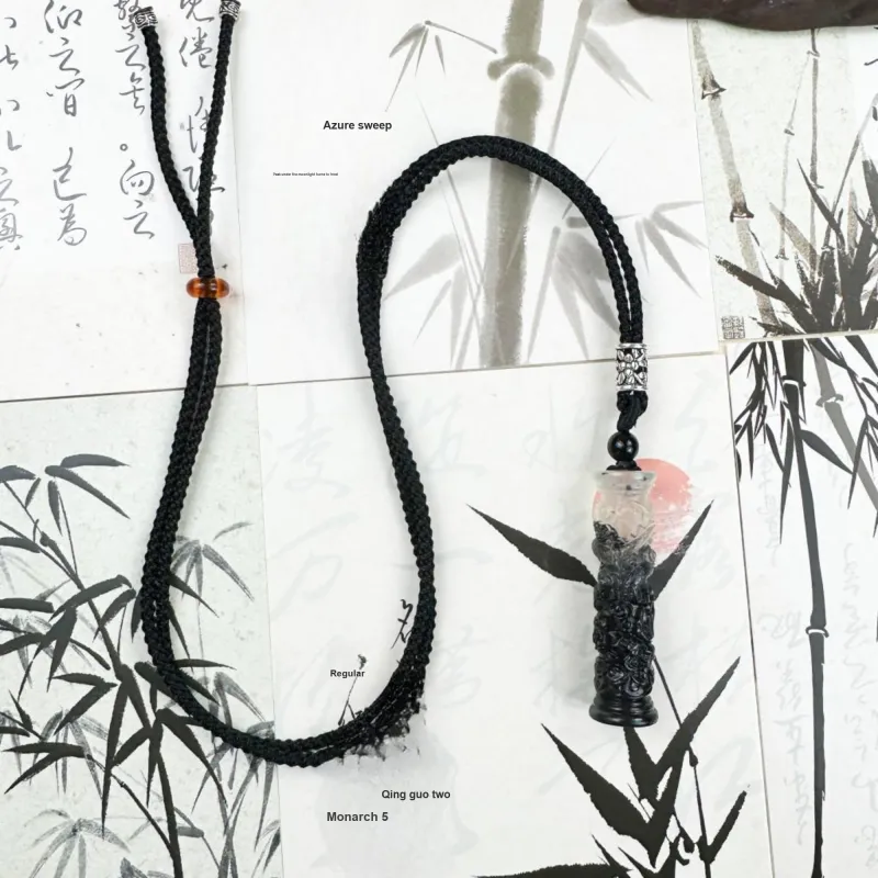 Tang Zhi Natural Serpentine Jade Necklaces Unisex-4