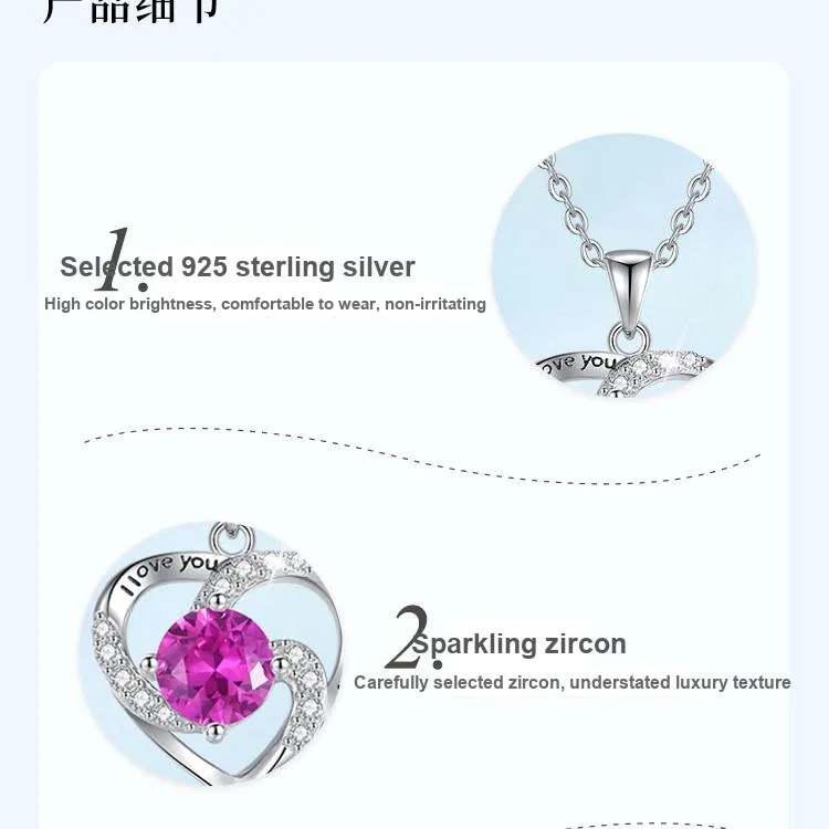 MONI JEWELLERY S925 Silver With Zircon Necklaces Women's-1