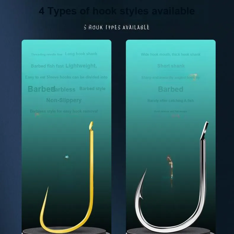 YITOXEN Fish Hook High Carbon Steel Barbed Hook-5