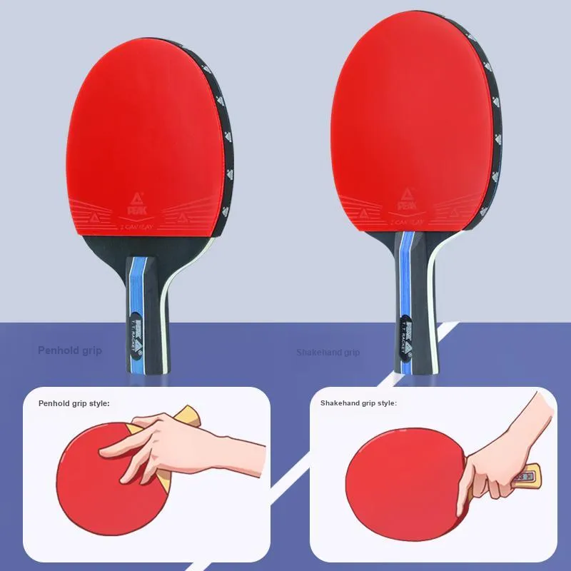 PEAK Ping Pong Paddles Unisex Double Sided Inverted Rubber Solid Wood Base Black Red Double Beat-3