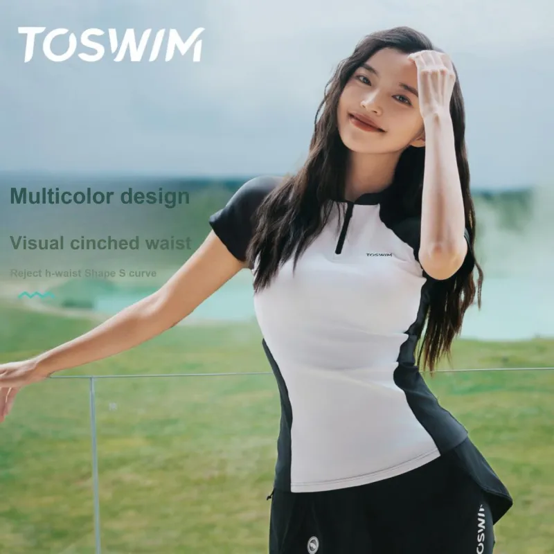TOSWIM Swim Set Goddess 10 Piece Set Women's Primordial Black White-1