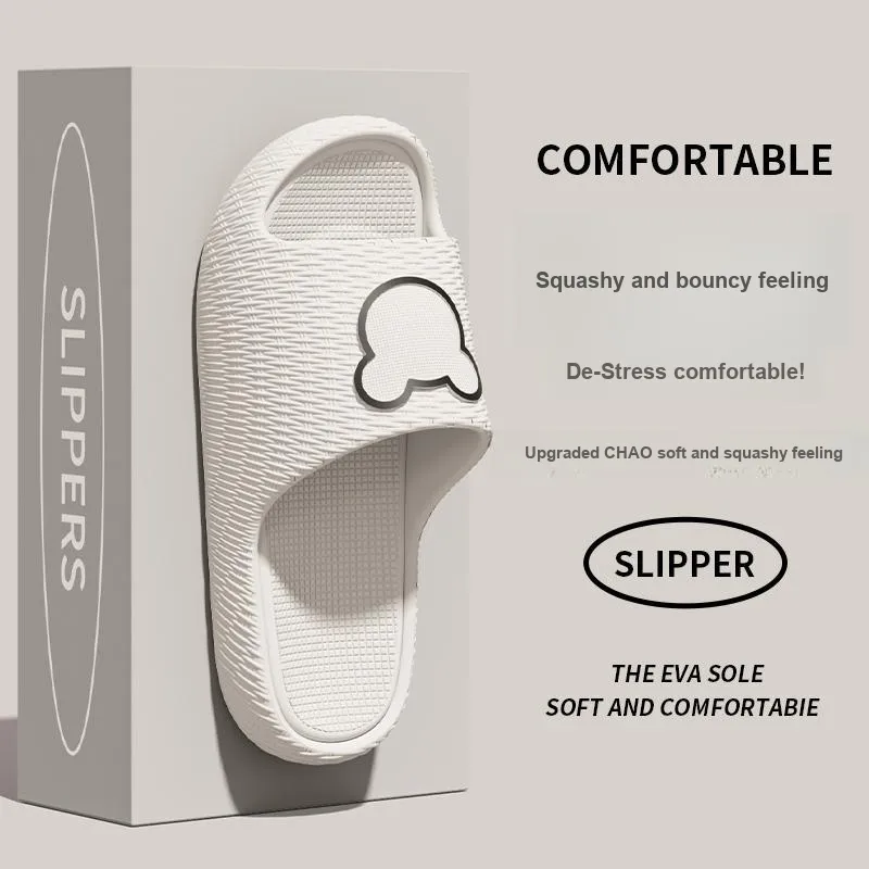 Foot Recreation Minimalist Style Cartoon Bear Solid EVA Slippers, Summer Slip Resistant Slippers, Unisex, Home Slippers-14