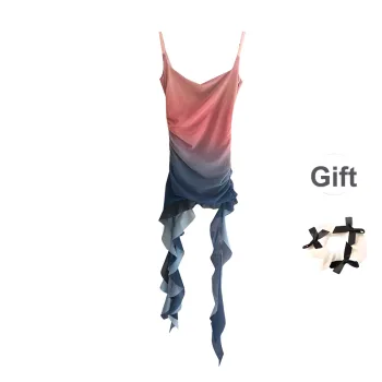 TURN UP Camisoles Women's Pink Blue+Bowknot Hair Tie Comes With