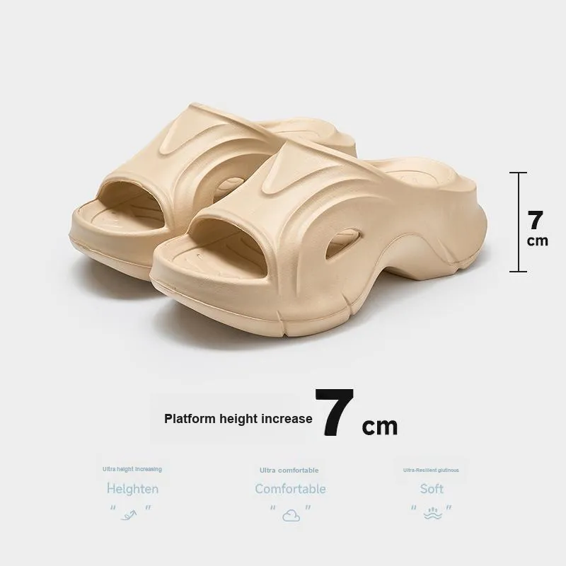 Meter Height Increasing Platform Women's Squashy And Bouncy Feeling EVA Summer Indoor Bathroom Bathing Slippers-7