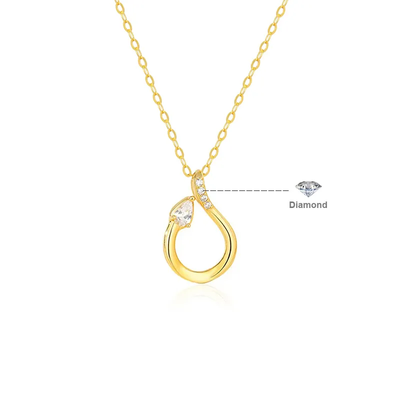 FR S925 Silver Diamond Necklaces Women's-5