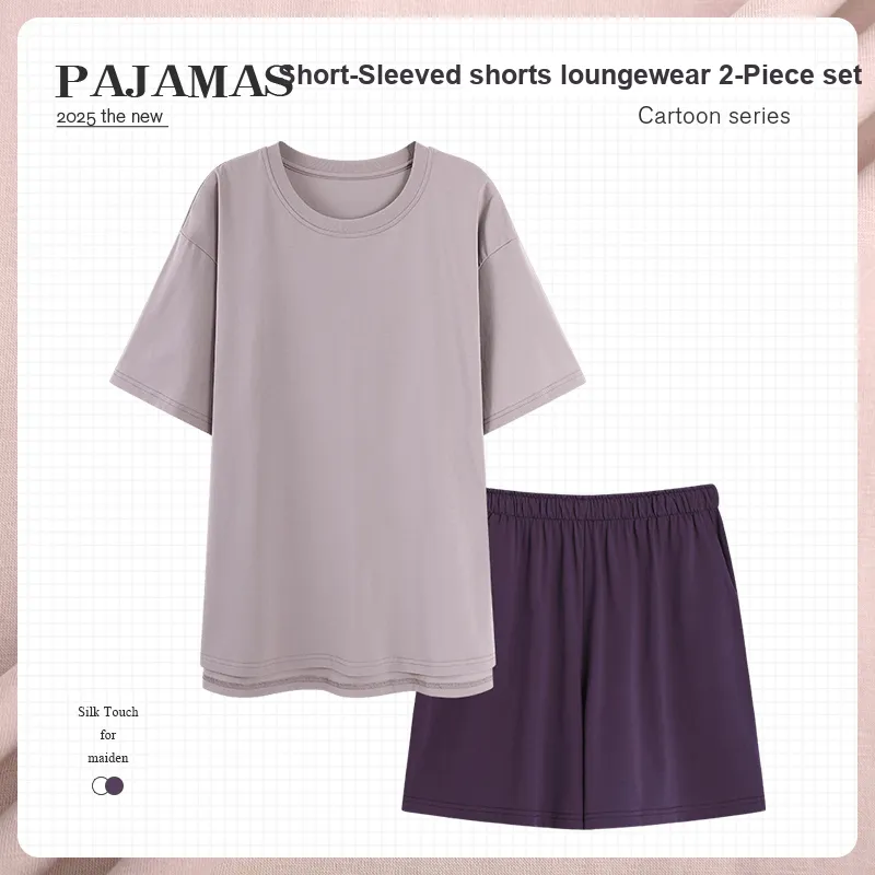 O'MESIK Pajama Set Women's Light Purple-1