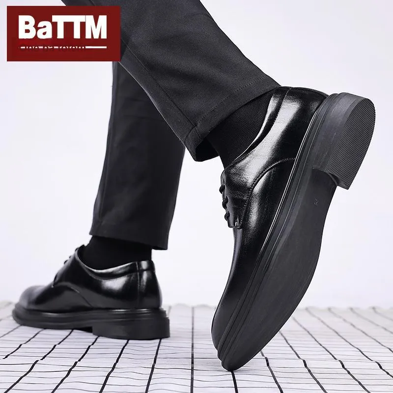 Batotem Dress Shoes Men Low Top Black/Brown-4