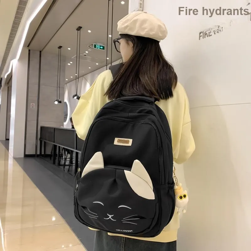 Wolfhorse Nylon Backpack Regular Unisex Black/Blue/Pink/White-6