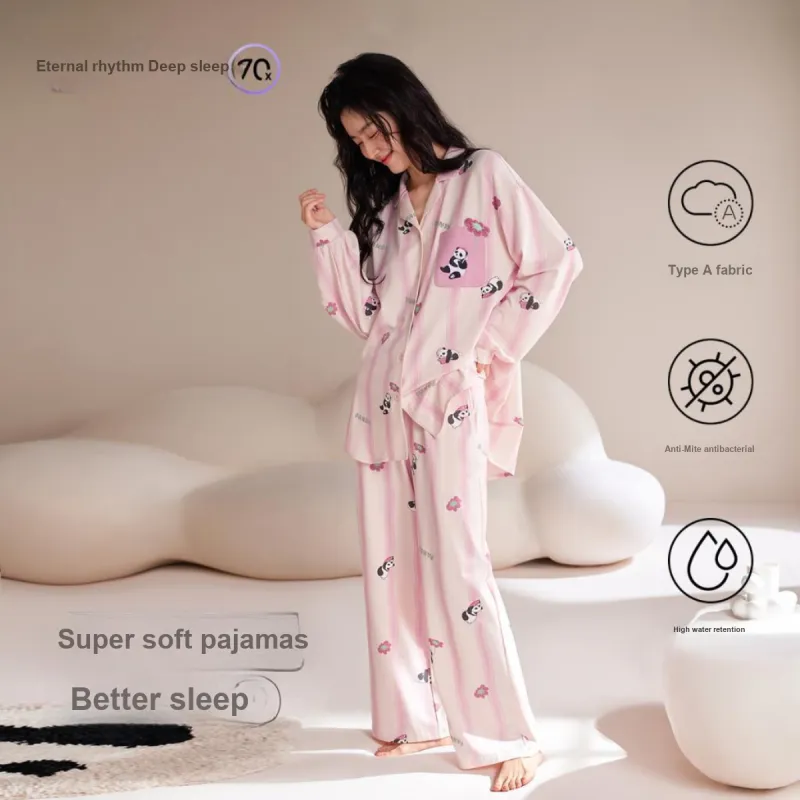 JINGYUN Deep Pajama 70 Pajama Set Women's Morning Light Pink-1