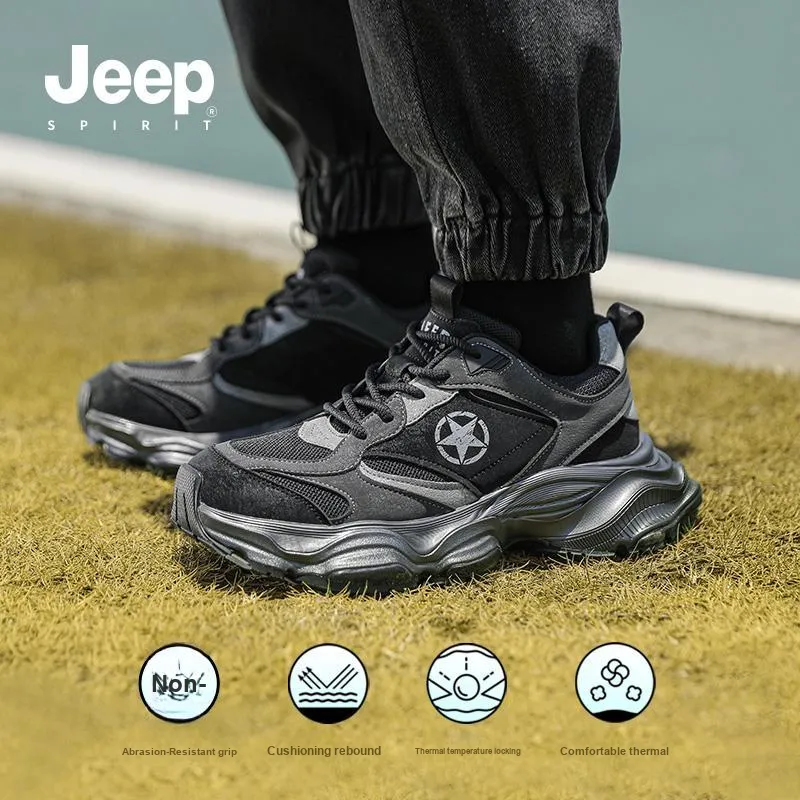 JEEP SPIRIT Chunky Sneakers Men Low Top Gray, White-8