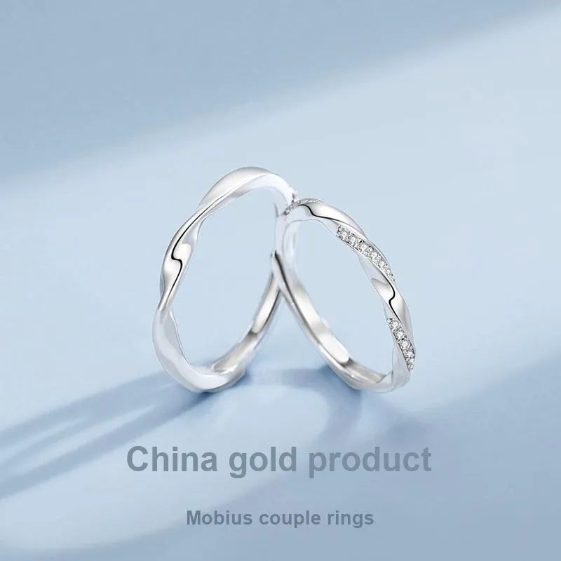 ZSY 999 Fine Silver Couple Rings Unisex-1
